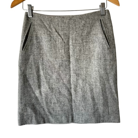 Talbots Petites Womens Wool Blend Lined Pencil Midi Skirt Gray Pockets - Picture 5 of 9